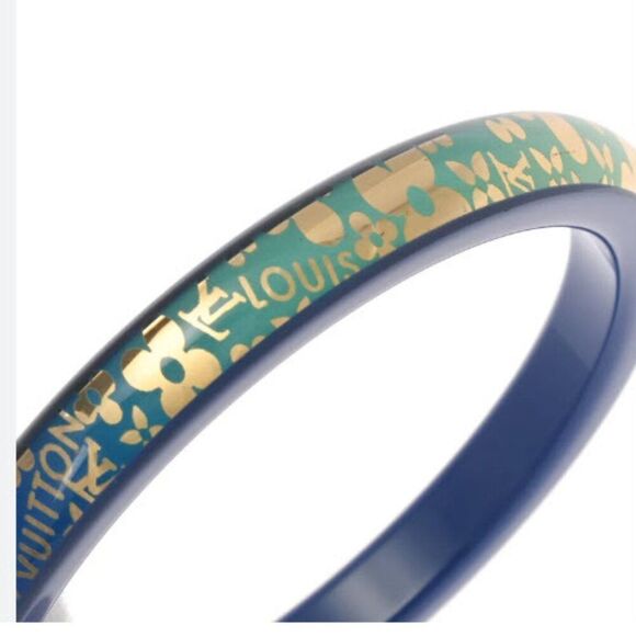 RARE Louis Vuitton Le Tropical Inclusion Bangle Blue Monogram Full Inclusion - Picture 1 of 5